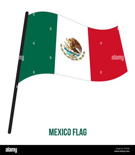 Mexico Flag Waving Vector Illustration On White Background Mexico