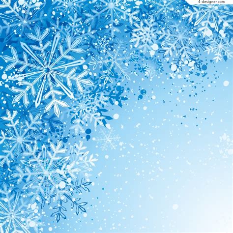 Free Download Designer Blue Flying Snowflake Background Vector Material