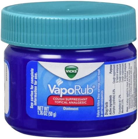 Vicks Vaporub Topical Cold And Cough Suppressant Ointment Gel 176 Oz