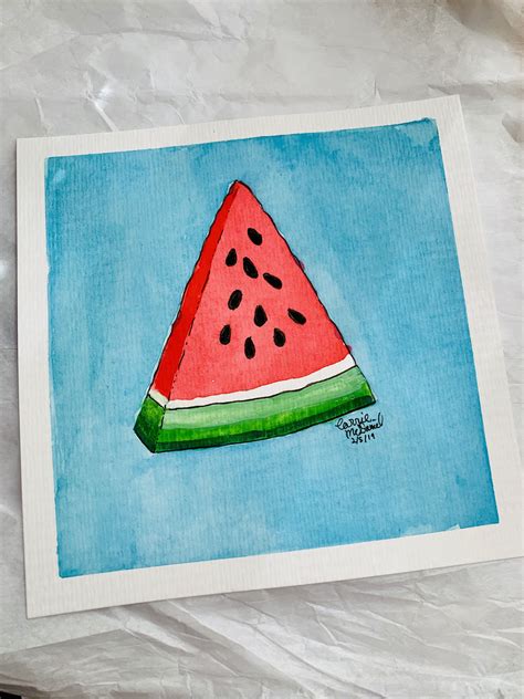 Watermelon Watercolor Painting 🍉 Watermelon Painting Kids Canvas