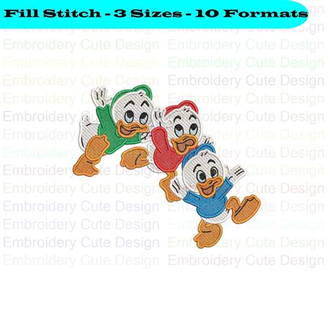 Baby Huey Dewey And Louie Quack Pack Embroidery Design 3 Sizes Etsy