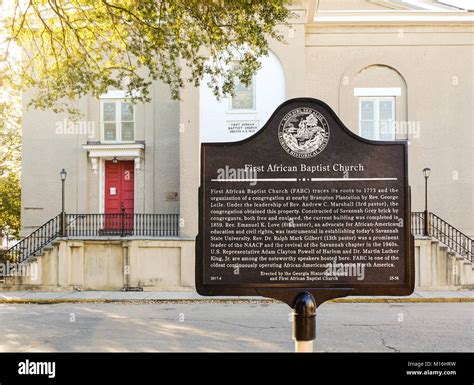 Historical Marker Of The First African Baptist Church In The Heart Of