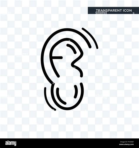 Human Ear Vector Icon Isolated On Transparent Background Human Ear