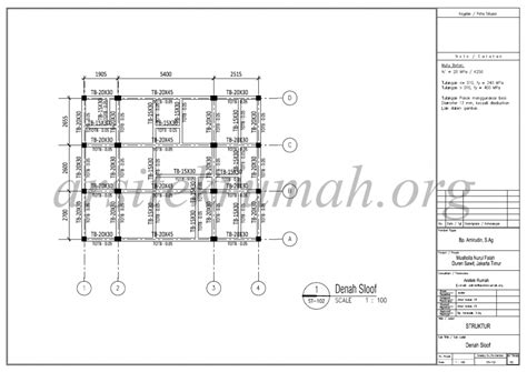 Gambar Arsitektur Struktur Dan Mekanikal Elektrikal Musholla Nurul