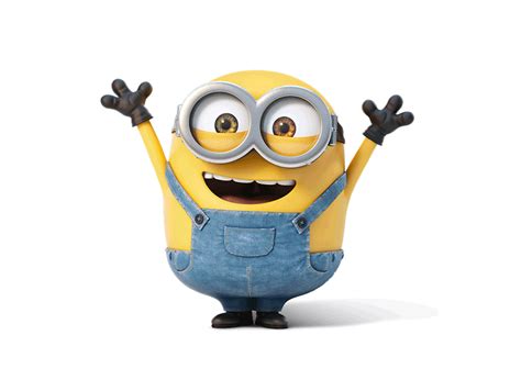 A Cartoon Minion With Glasses And Overalls