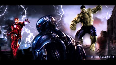 Iron Man And Hulk Vs Ultron By Viktorvk On Deviantart