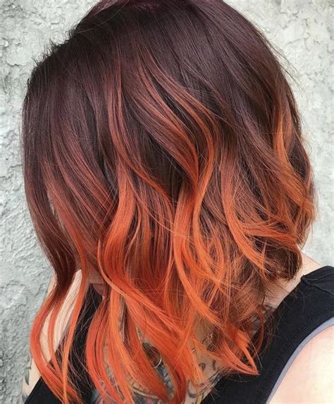 Pin By Shelby Vestal On Hair Orange Ombre Hair Brunette Balayage