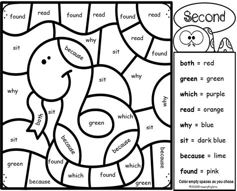 Color By Sight Words First Grade Second Grade Third Grade Pets Bundle