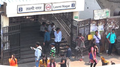Passengers Queue Up As Metro Train Approaches Laxmi Nagar Station