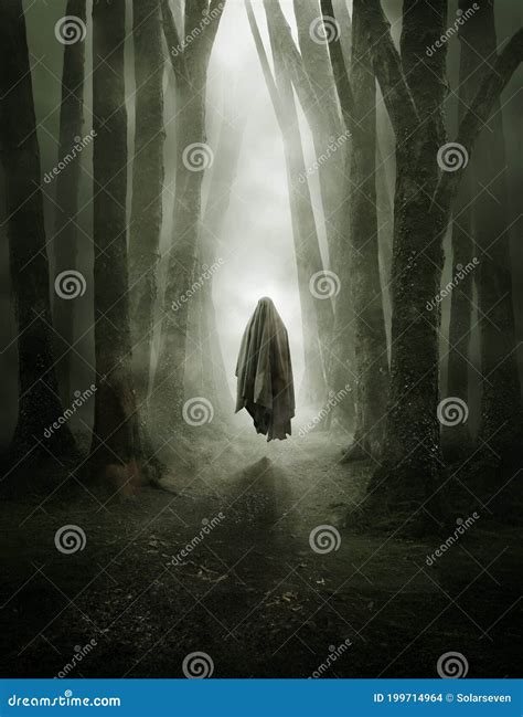 Ghostly Figure In A Misty Forest Stock Photo Image Of Soul Monster