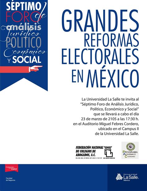 Invitación Al Foro De Grandes Reformas Electorales En México En La