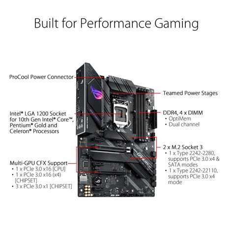 Asus Lga1200 Intel B460 Rog Strix B460 F Gaming Atx Motherboard