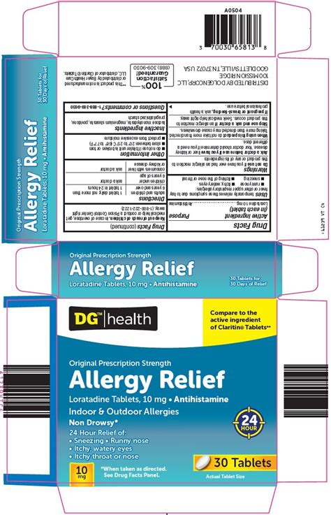 Dg Health Allergy Relief Tablet Dolgencorp Llc