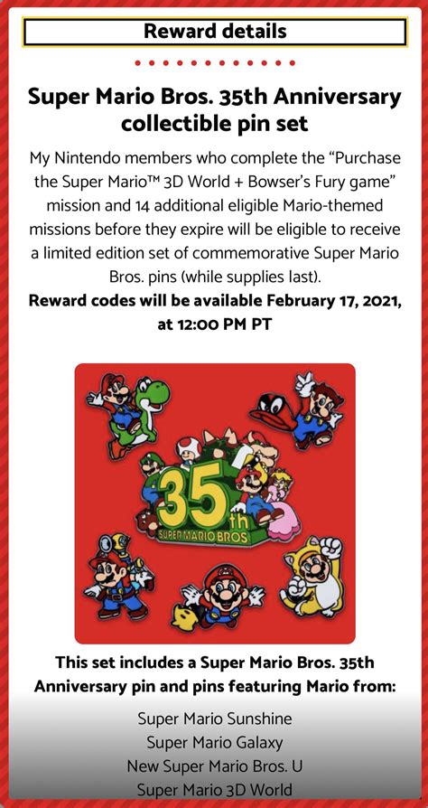Special Sale Item Mario 35th Anniversary Pin Set