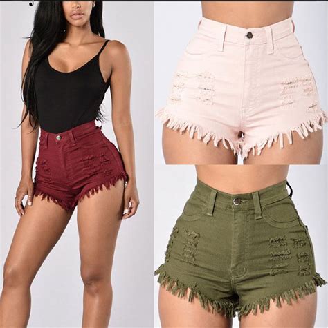 2020 2017 Womens Summer Sexy Ripped High Waisted Denim Shorts Army Green Skinny Jean Shorts