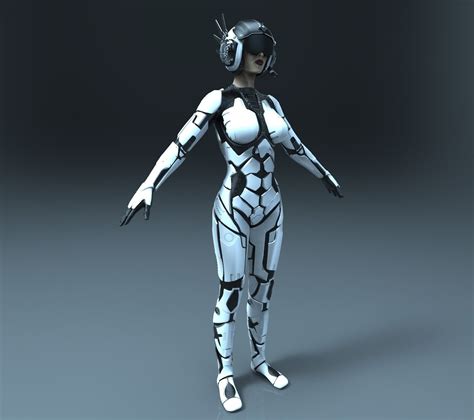 sci fi female character 3d model cgtrader