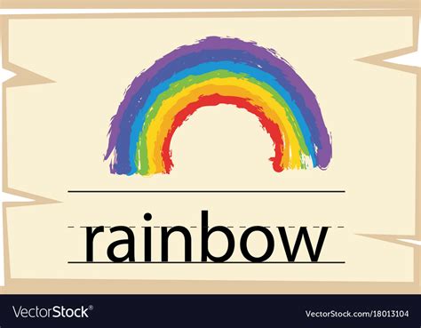 Wordcard Template For Word Rainbow Royalty Free Vector Image
