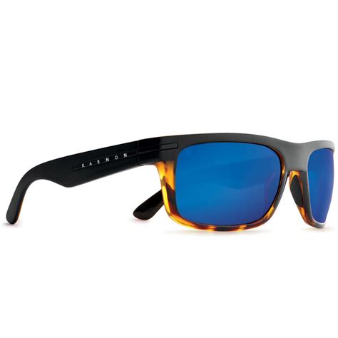 kaenon burnet polarized sunglasses matte black tortoise pacific blue mirror at