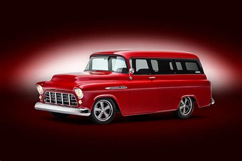 A 1955 Chevy Suburban With Street Rod Style And Cameo Class
