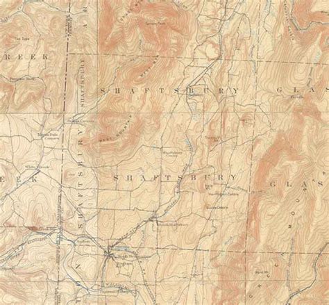 Shaftsbury Vt 1897 1900 Usgs Old Topo Map Town Composite Bennington
