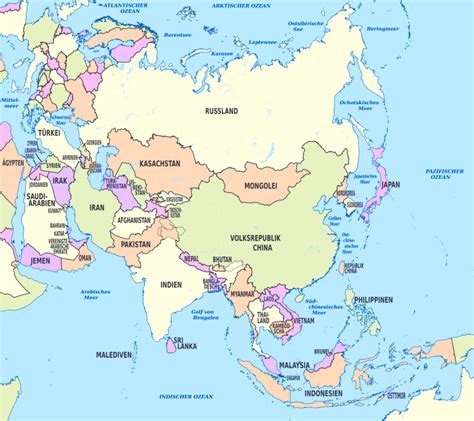 Karte Von Asien Online Und Kostenlose