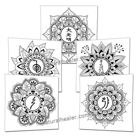 Reiki symbols are japanese forms derived from sanskrit are mostly influenced by this old language. Mindfulness Reiki Symbols Mandalas Poster Pack