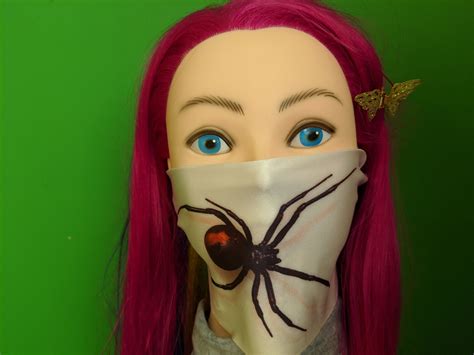 Black Widow Shadow Scary Face Mask Washable Polyester Cover Etsy