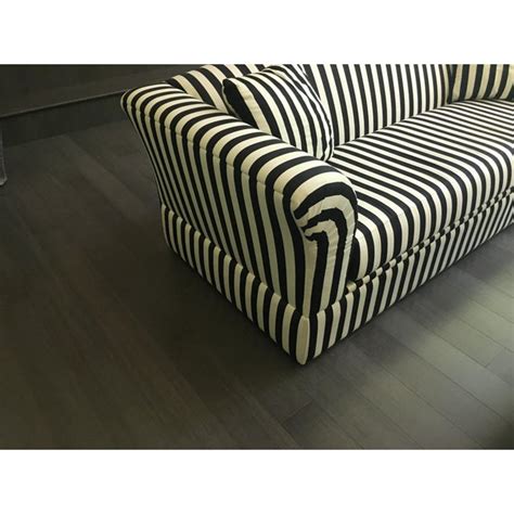Precedent 1990 Modern Black And White Striped Sofa Chairish