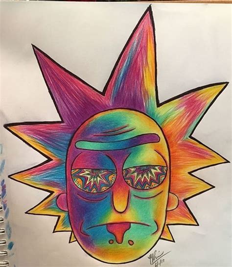 How to draw rick from rick and morty really easy drawing tutorial. Trippy Stoner Art Rick And Morty Drawing ~ Drawing Easy