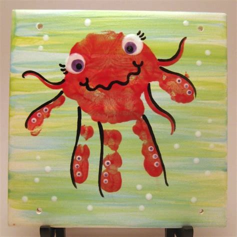 Toddler Art Ocean Crafts Handprint Crafts