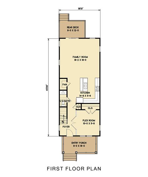 Lake House Floor Plans Narrow Lot Main Floor Plan Nar