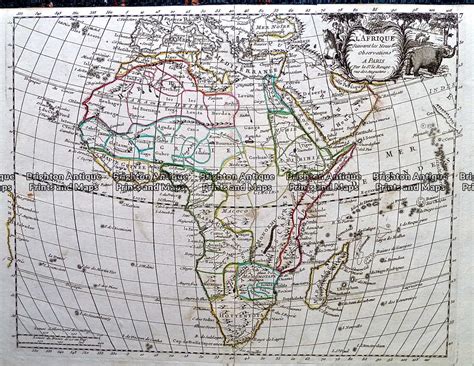 Antique Map 232 146 Lafrique By Le Rouge C1748 Brighton Antique