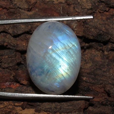 1900 Cts Natural White Rainbow Moonstone Blue Fire Cabochon Etsy