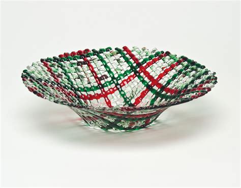 Christmas Confetti Glass Basket By Ed Edwards Art Glass Bowl Artful Home