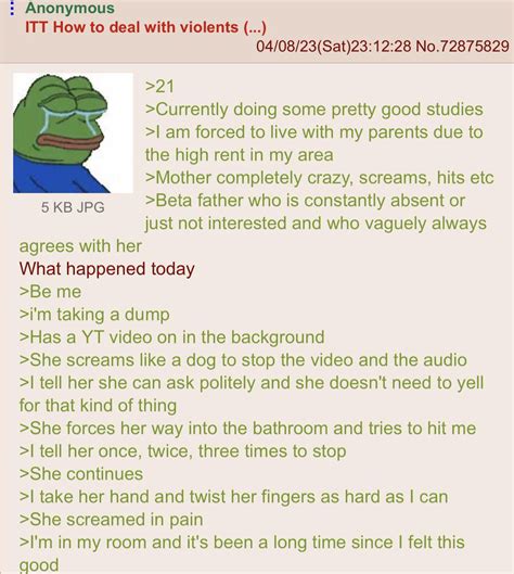 Greentexts On Twitter Anon Deals With Abusive Mother