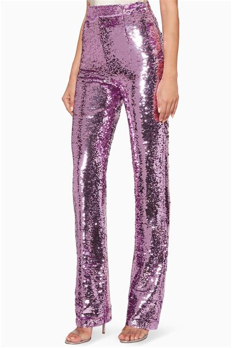 Shop 16 Arlington Purple Lilac Sequined Pants For Women Ounass Uae