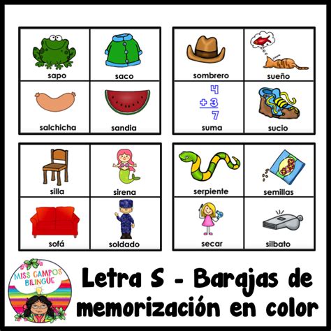 Letra S Silabas Sa Se Si So Su Preschool Spanish Lessons Language