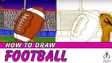 How To Draw A Football Kickoff Step By Step Easy Art Lesson Youtube