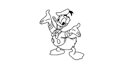 How To Draw Donald Duck Full Body Drawing Step By Step Youtube