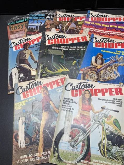 9 Vintage Custom Chopper Magazine 1973 1974 Easyrider Biker Outlaw