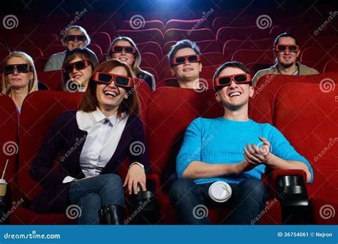 Group Of People In Cinema Stock Image Image Of Happy 36754061