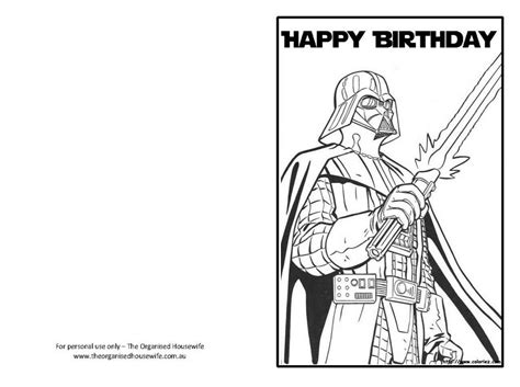 Star Wars Happy Birthday Card Coloring Pages Sketch Coloring Page