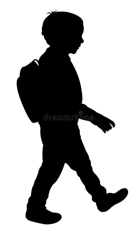 Back To School Kid Silhouette Stock Vector Illustration Of Walking