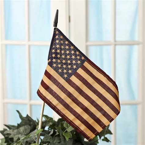 Primitive Tea Stained American Flag Americana Decor Home Decor