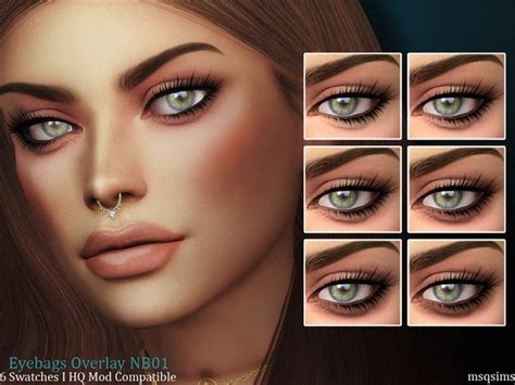 Msqsims Eyebags Overlay Nb01 Eye Bags Makeup Eye Bags Sims 4 Piercings