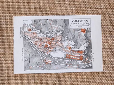 Carta Geografica Pianta O Piantina Del 1939 La Città Di Volterra