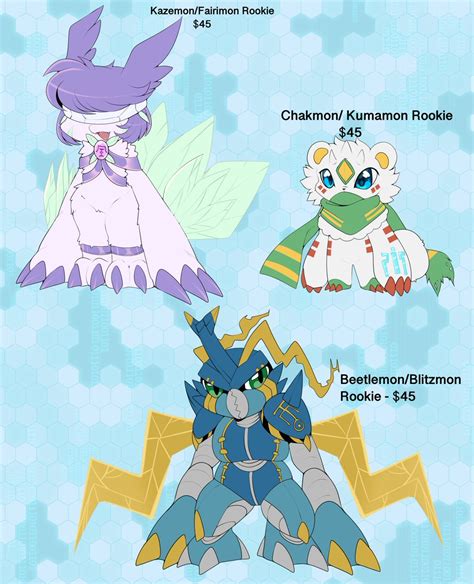Blitzmon Chackmon Fairimon Digimon Original Highres Armor Bug