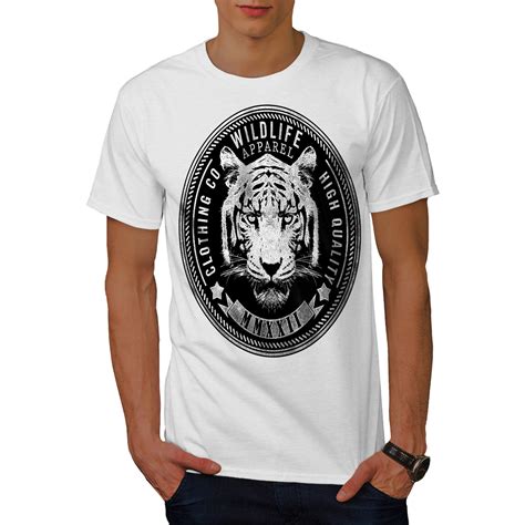 Wellcoda Wildlife Tiger Vintage Mens T Shirt Tiger Graphic Design Printed Tee Ebay