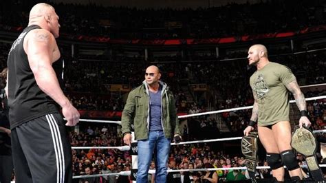 Brock Lesnar And Batista Confront Wwe World Heavyweight Champion Randy