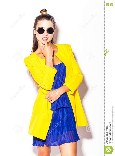 Fashion Model Girl Isolated Over White Background Stock Image Image